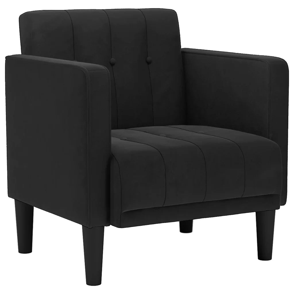 Divano Sedia con Braccioli Nero 53 cm in Velluto 4100557
