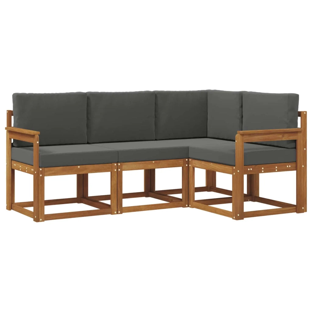 Set di divani da esterno con cuscino 4 pcs Naturale e Antracite 3366315