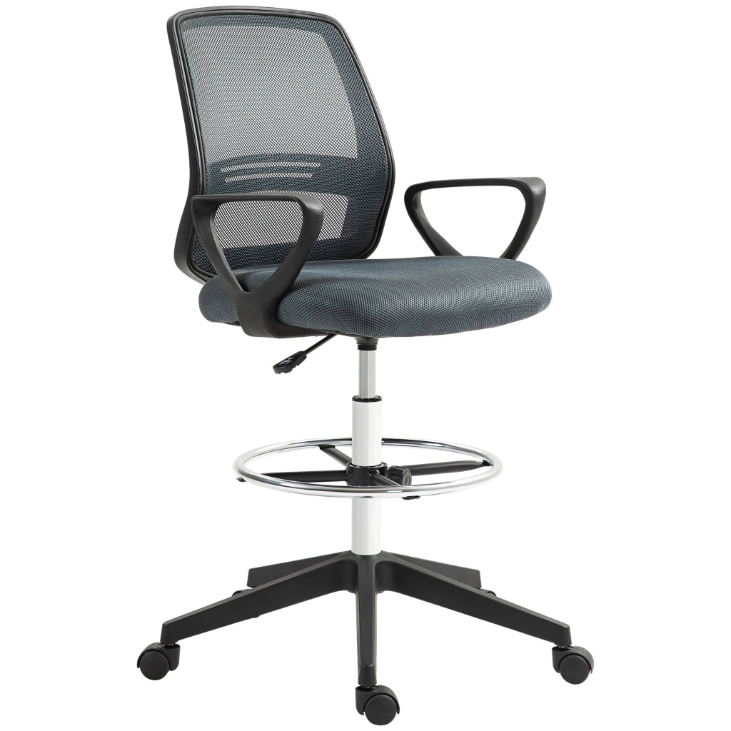 Sedia da Ufficio Ergonomica con Braccioli e Poggiapiedi Regolabile ¨C Minimal ¨C Grigio
