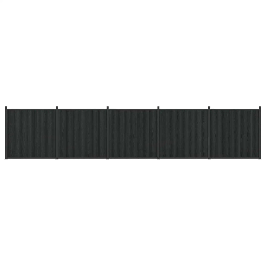 Pannello di Recinzione 5 pcs WPC e Alluminio Nero