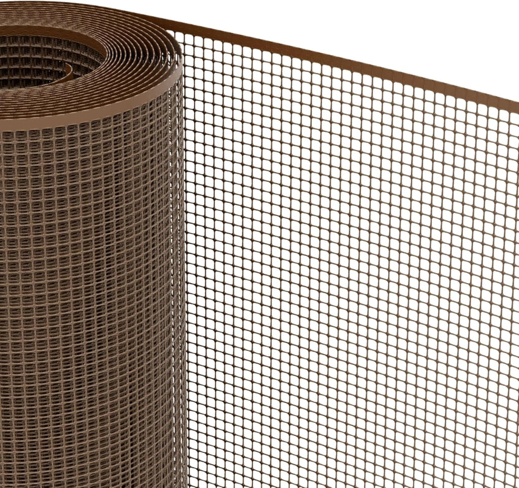 RETE DI PROTEZIONE 'QUADRA'  1,0x50 mt - colore marrone Rete Protettiva in Plastica a Maglia Quadrata per Balconi, Cancelli e Recinzioni