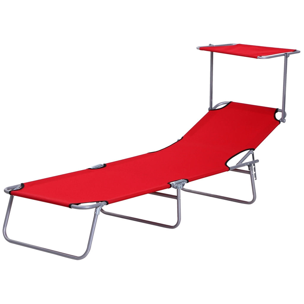 Transat pieghevole ¨C Minimal ¨C rosso 187x58x36 cm