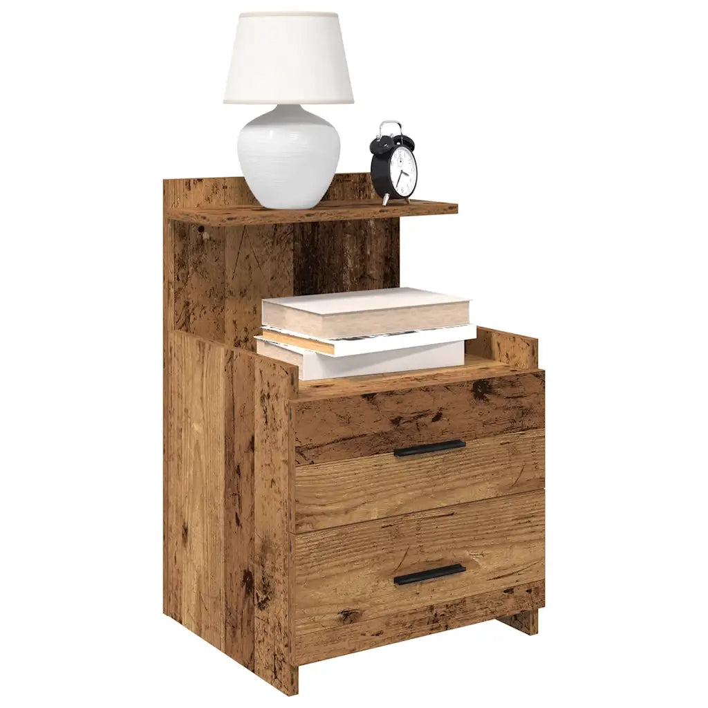 Comodini 2 pz con 2 cassetti in legno vecchio 40x36,5x62 cm 858647