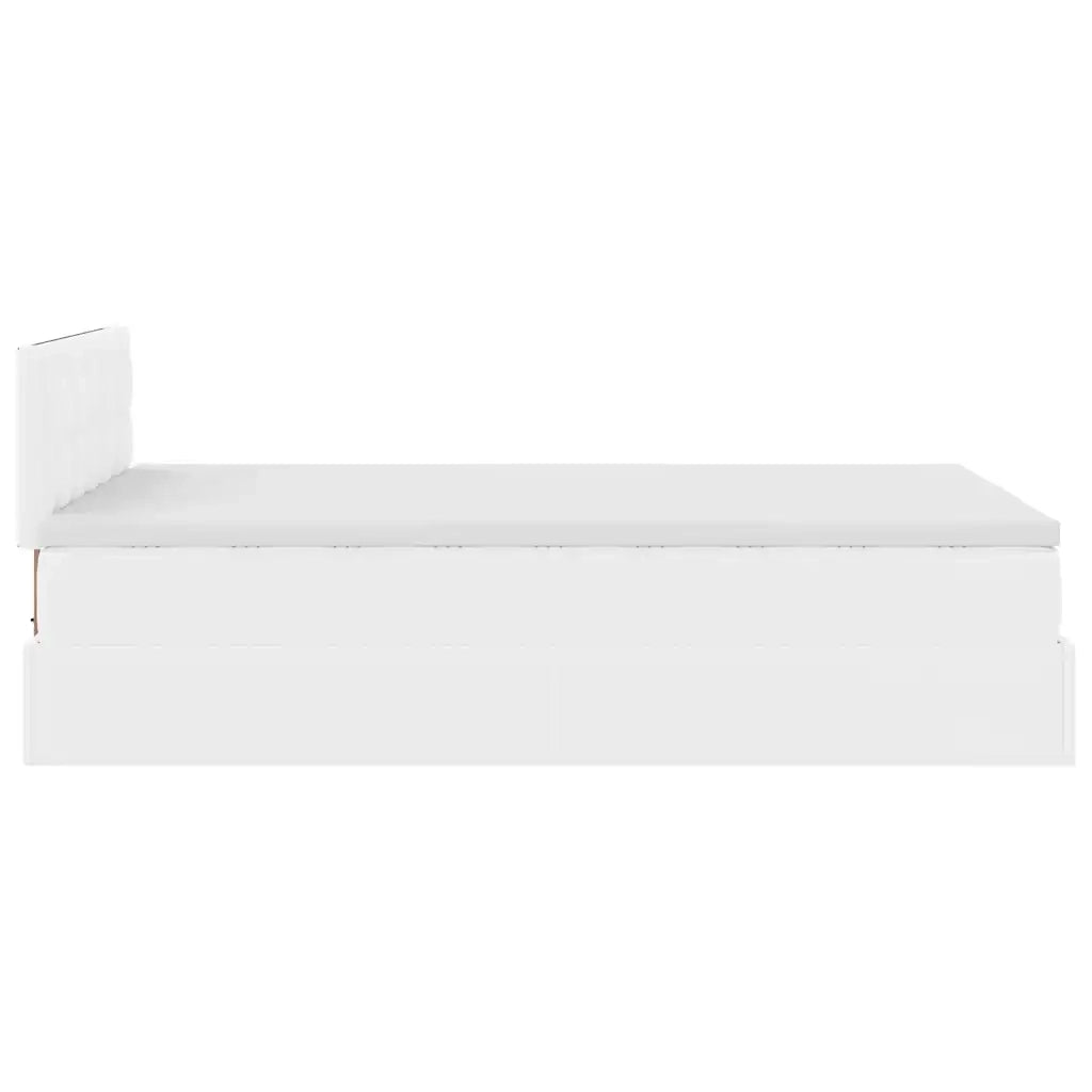Pouf Letto con Materassi e LED Bianco Puro 120x190cm Similpelle 3312143