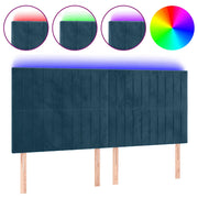 Testiera | Testata a LED Blu Scuro 160x5x118/128 cm in Velluto