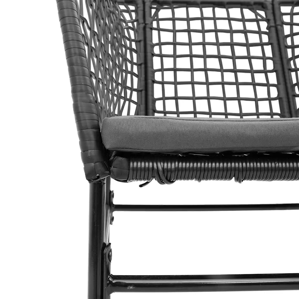 Set da Pranzo da Giardino con Cuscini 5 pz | Set Salotto da Giardino Polyrattan Vetro
