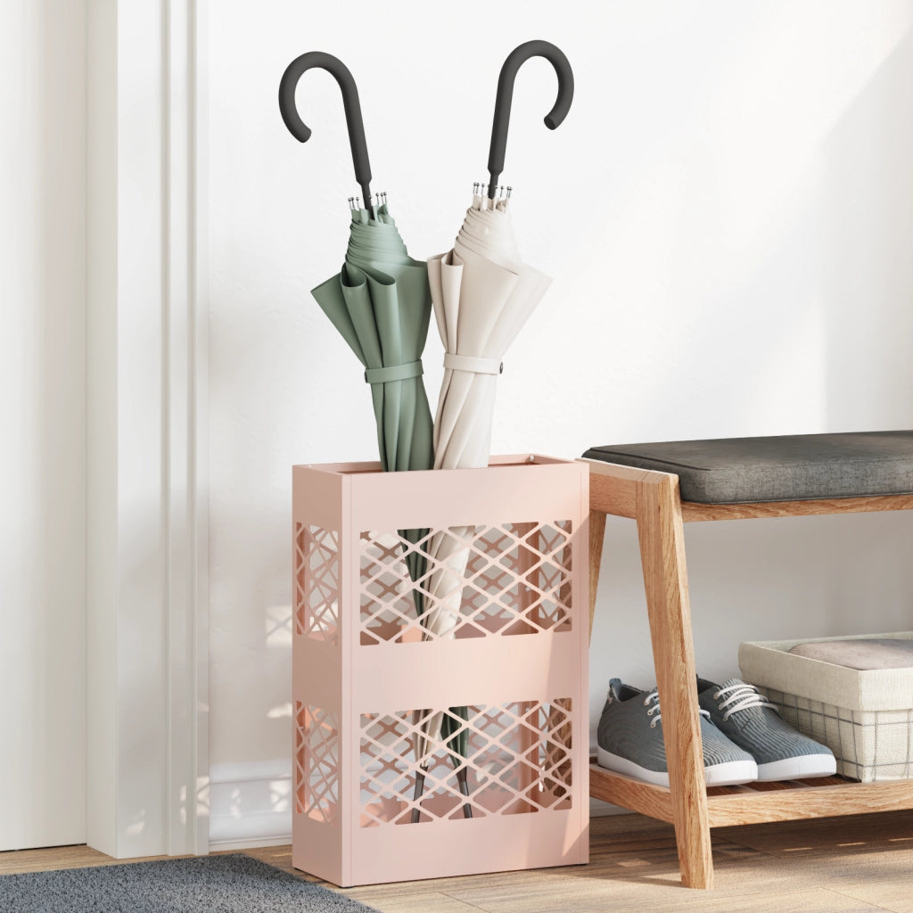 Portaombrelli Rosa Metallo Standard Design con Motivo Incrociato