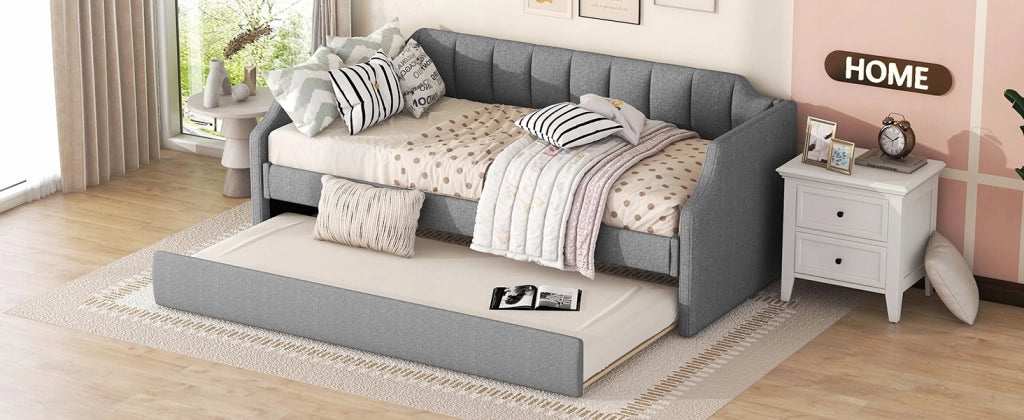 Letto imbottito singolo - Xylo - 90x200 - Grigio