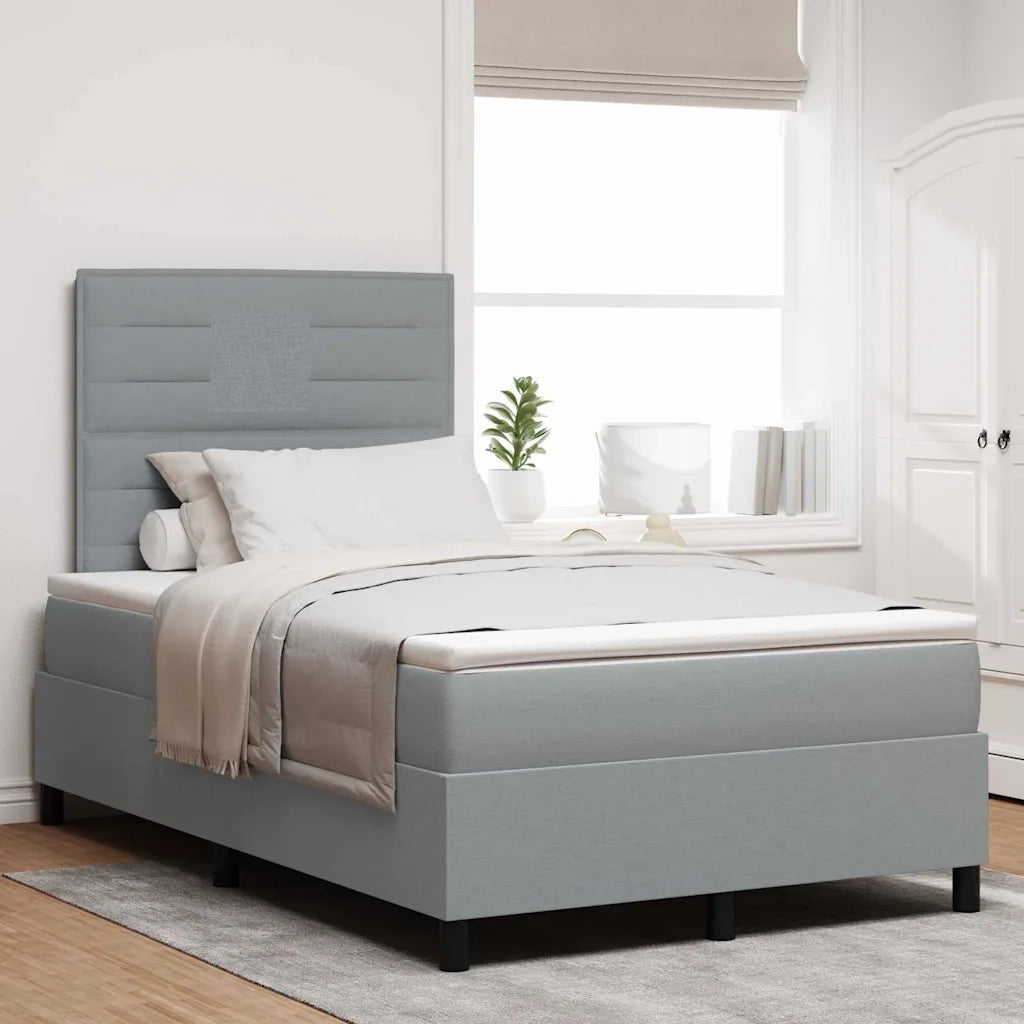 Letto a molle con materasso Grigio chiaro 120 x 190 cm Tessuto 3342774