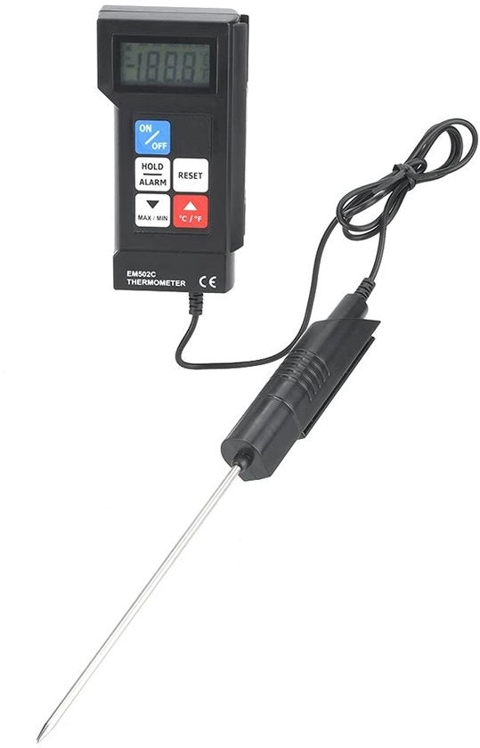 Termometro Professionale Digitale - Formato Portatile - Display LCD Grande - Funzione di Memoria - Antenna di 17 cm - Termometro per la Cucina