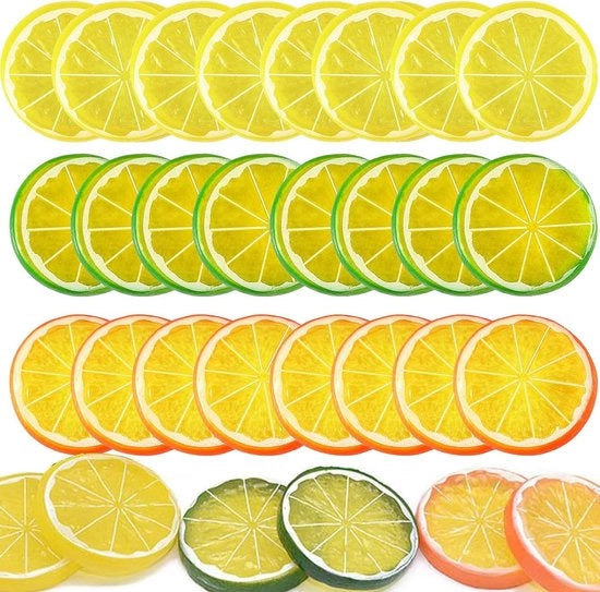 Decorazione per Festa con Citronzeste - 30 Pezzi - Decorazione con Frutta Finta - Garnering - Modellino di Frutta Piccolo - Per Casa/Cucina