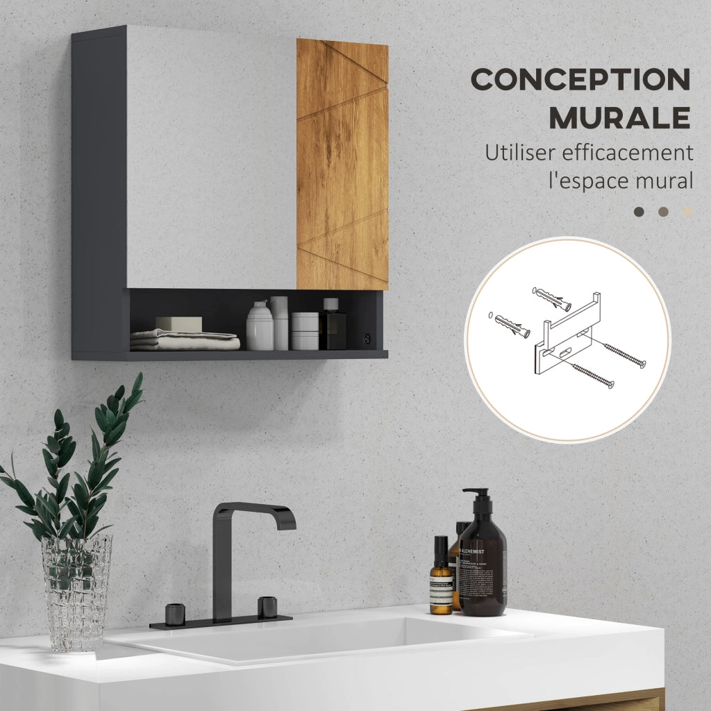Armadietto da bagno specchio ¨C Minimal ¨C 55x17x55 cm grigio scuro