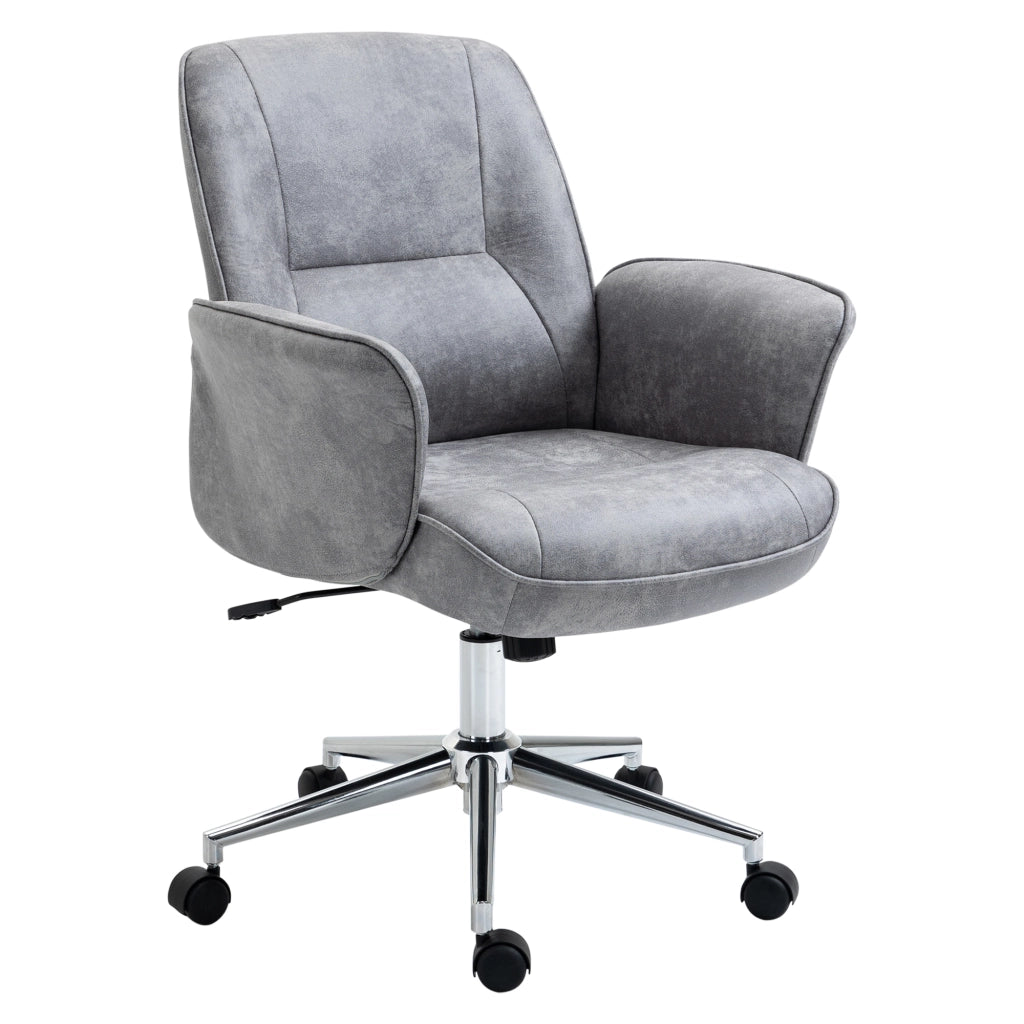 Sedia da Ufficio Ergonomica ¨C Xylo ¨C Microfibra Grigio Chiaro, Altezza Regolabile 92-102cm