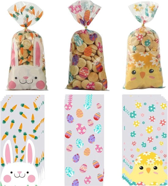 Confezioni trasparenti per biscotti di Pasqua e dolci, 105 pezzi