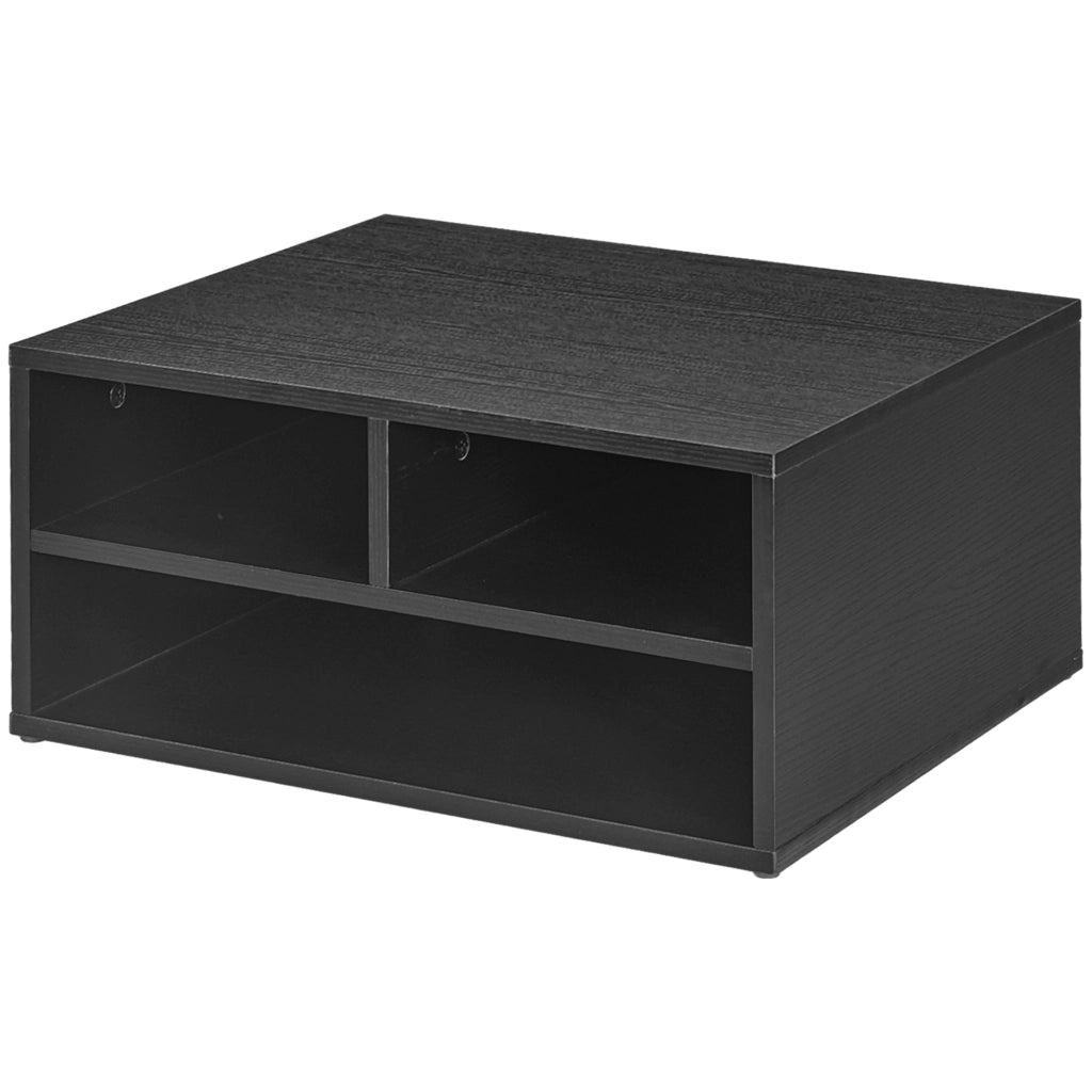Mobile Porta Stampante con 3 Ripiani Aperti ¨C Minimal ¨C Nero 47x40x23 cm