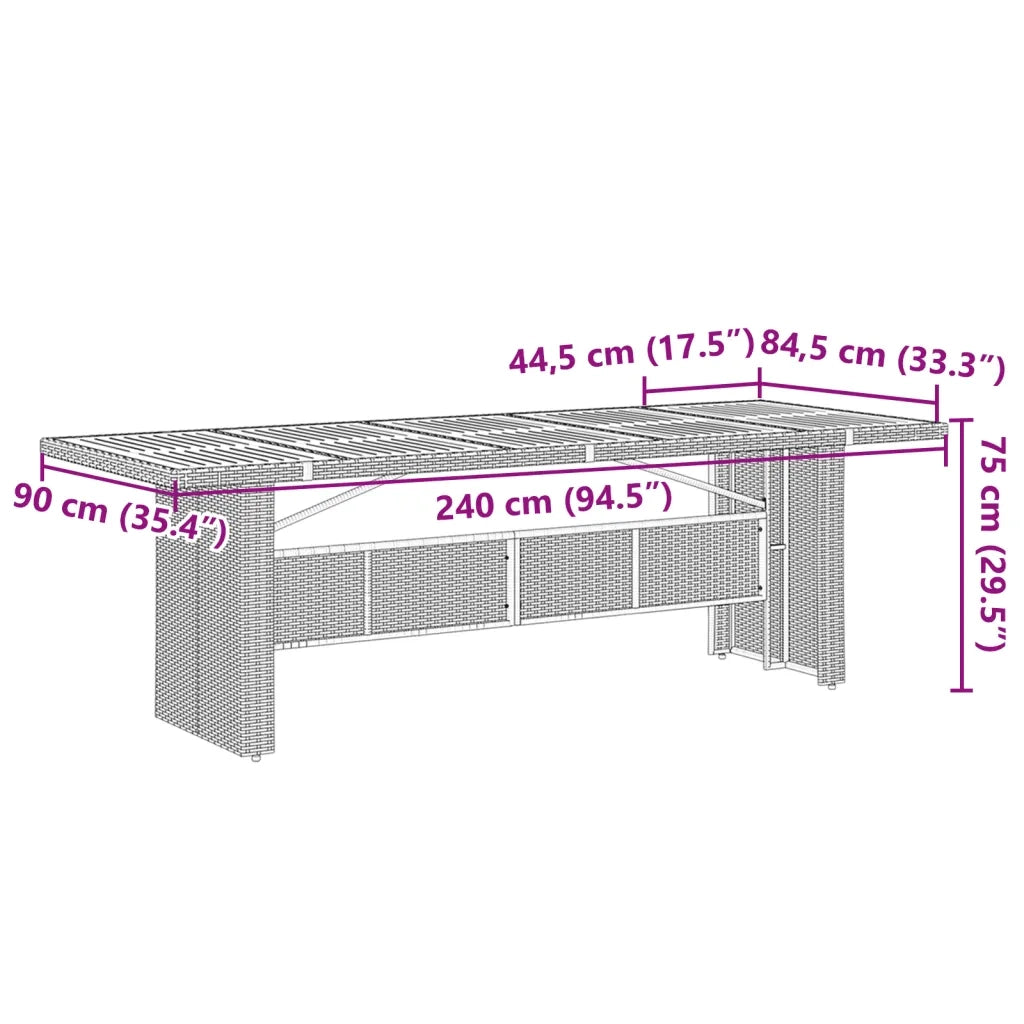Set da Pranzo da Giardino 7 pz con Cuscini in Polyrattan Grigio 3277591