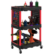 Carrello Porta Attrezzi a 3 Livelli ¨C Minimal ¨C Nero e Rosso