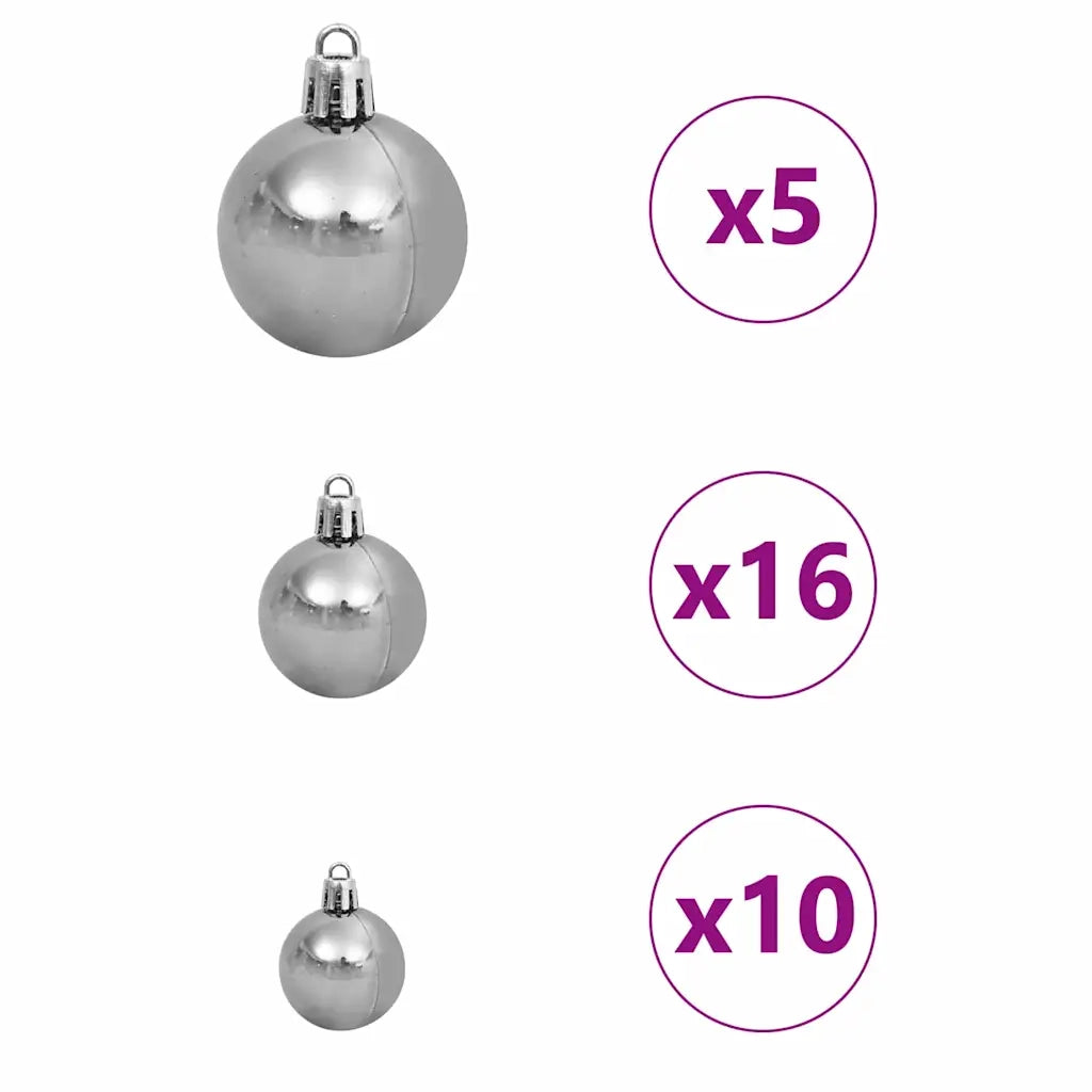 Albero di Natale artificiale con luci integrate Nero 180 cm PVC 3397140