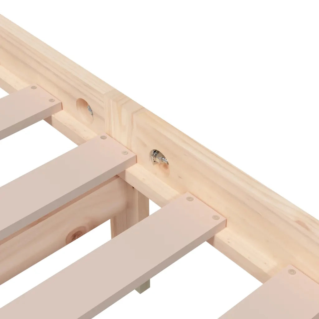 Letto matrimoniale | Letto per adulti | Giroletto senza Materasso in Legno Massello 200x200 cm