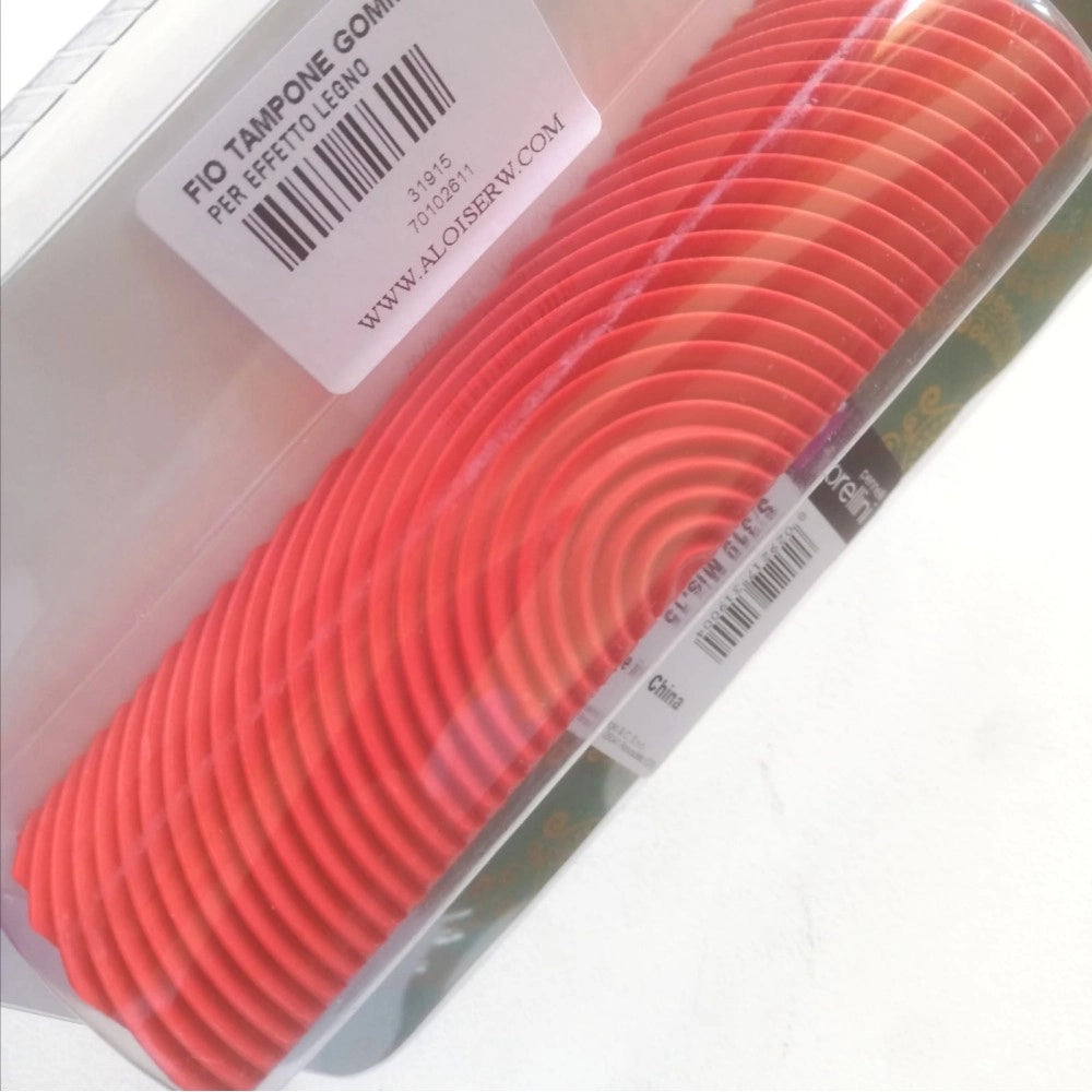 Fiorellini tampone in gomma da 10cm - 4 per effetto legno
