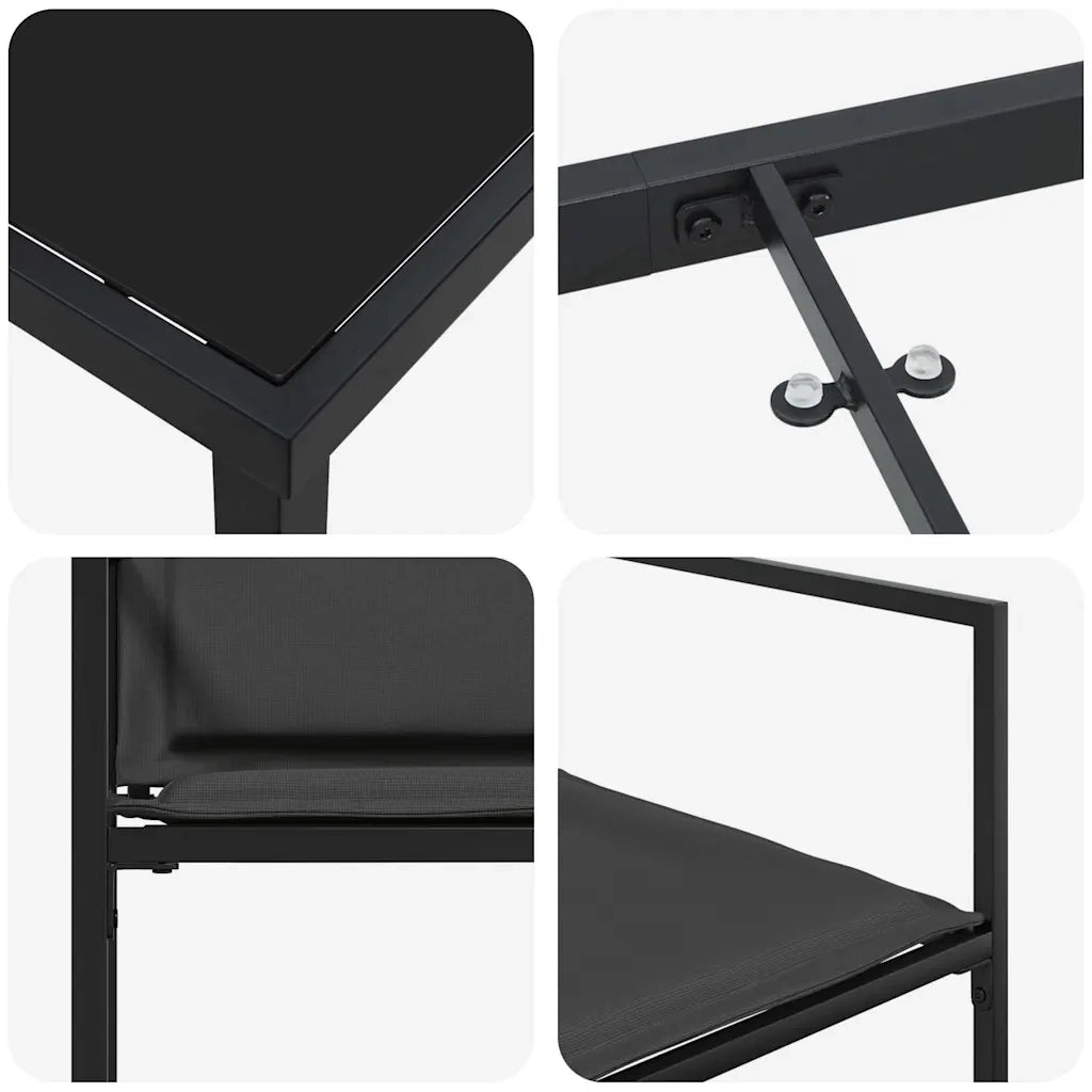 Set da Pranzo per Giardino 5 pcs Nero 3379333