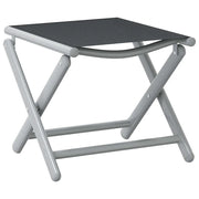 Poggiapiedi Pieghevole Nero e Argento in Textilene e Alluminio CFW1080256