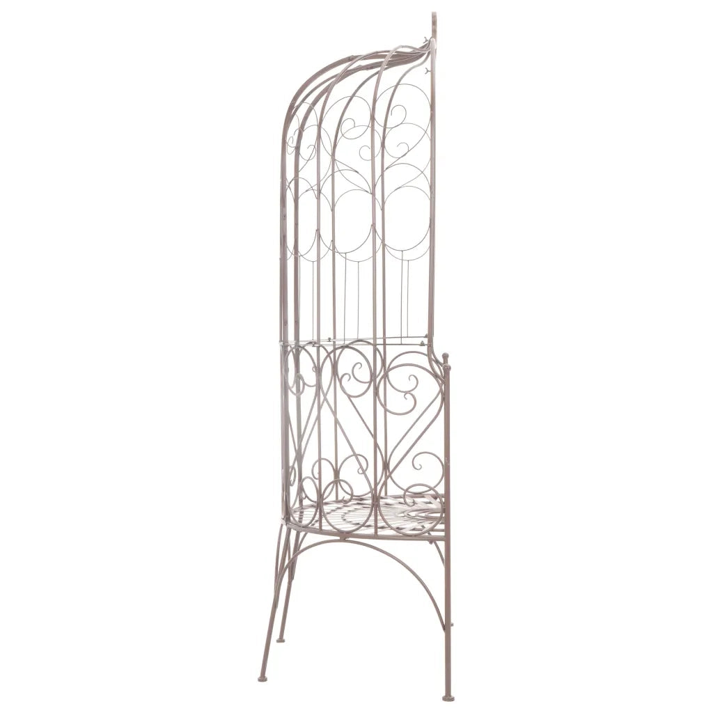 Panchina da Giardino 95 cm in Ferro Marrone Anticato 45433