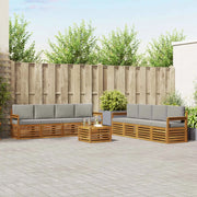 Set divani con cuscino 9 pcs Grigio Naturale e Chiaro 3374556