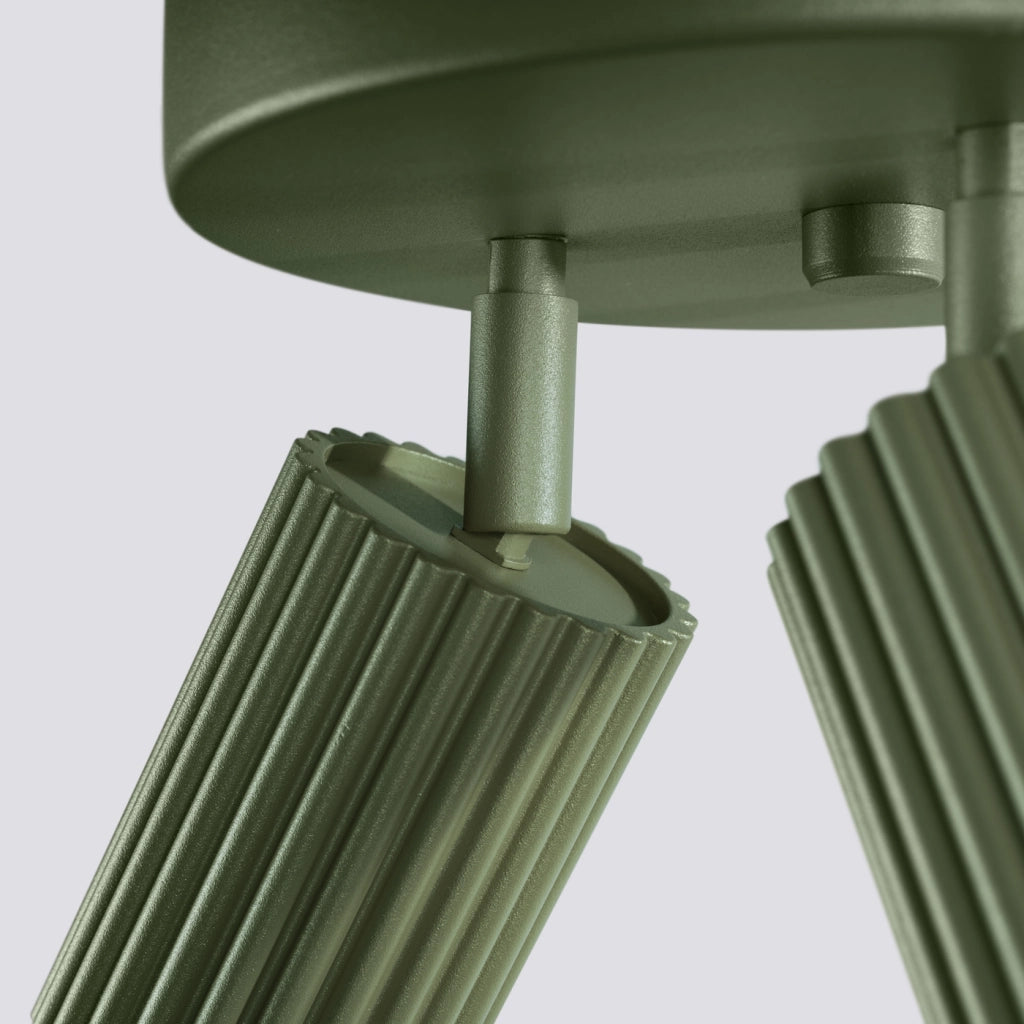 Lampada da soffitto KARBON 3P verde oliva
