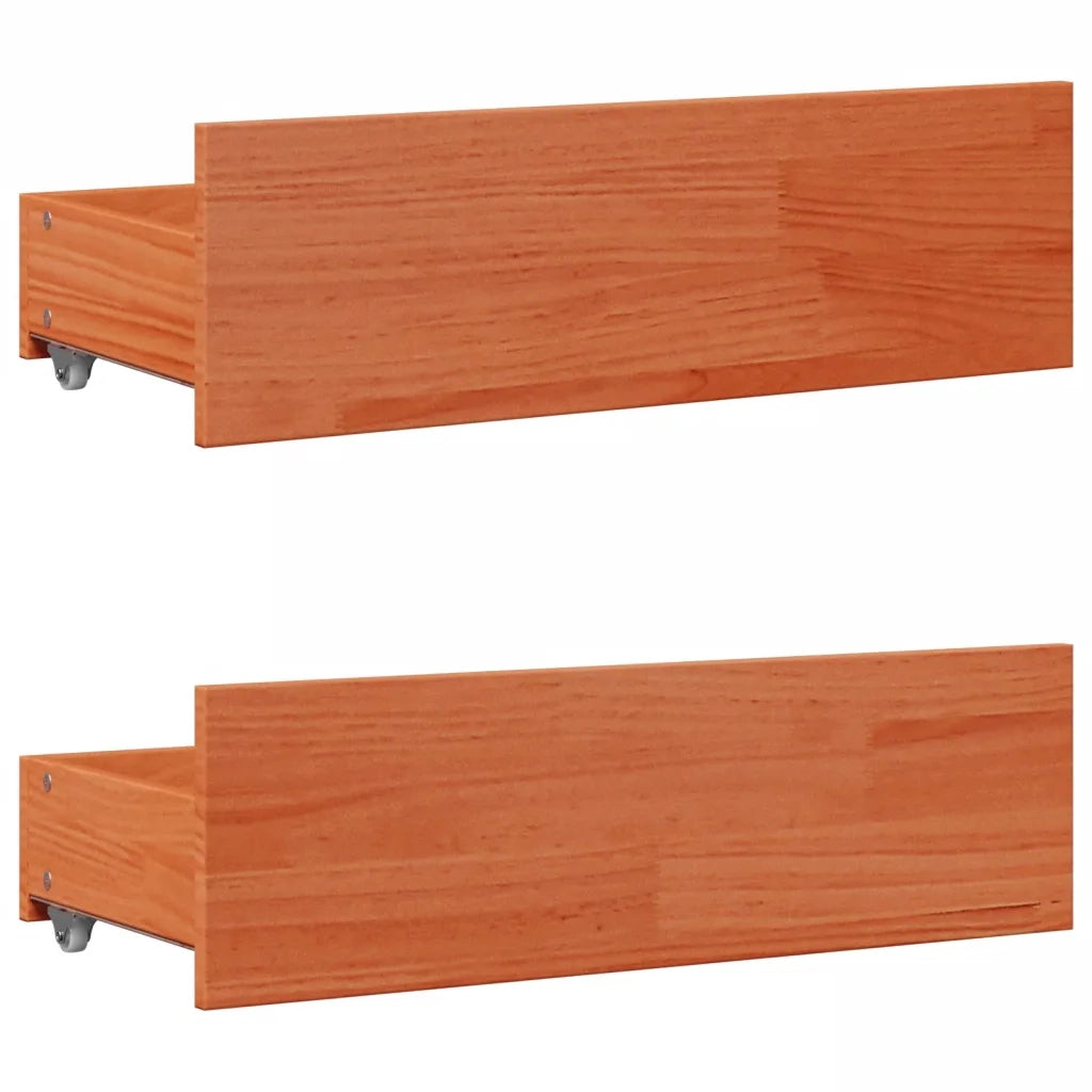 Letto matrimoniale | Letto per adulti | Giroletto senza Materasso con Cassetti Marrone Cera 120x190 cm