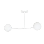 Plafoniera Emibig Halldor bianca vetro 2xE14 81 cm