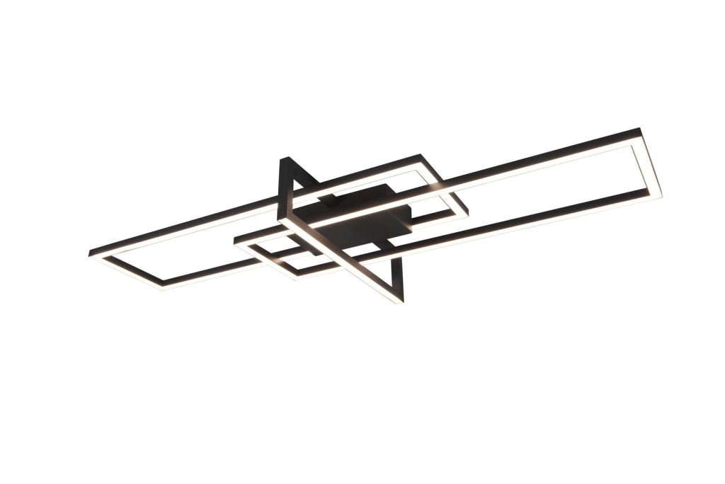 Plafoniera LED Trio Salinas nera 34W 3900lm 100cm 3000K