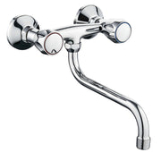 Rubinetto a muro down canna a esse in ottone cucina con erogazione orientabile *** confezione 1