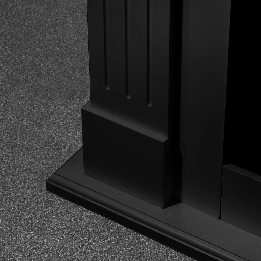 Cornice per Camino 110x36x100 cm Cambridge Rivestimento in Legno Nero
