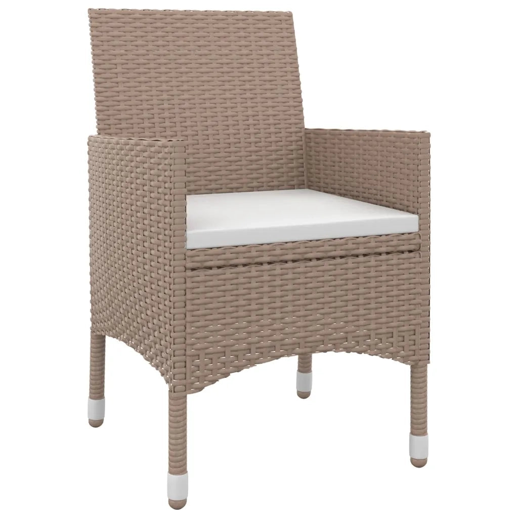Set da Pranzo per Giardino 5 pz con Cuscini Polyrattan e Vetro 3099752