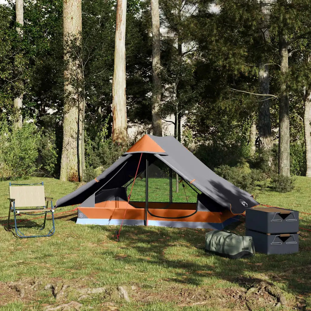Tenda da Campeggio 2 Persone Grigio Impermeabile 4009436