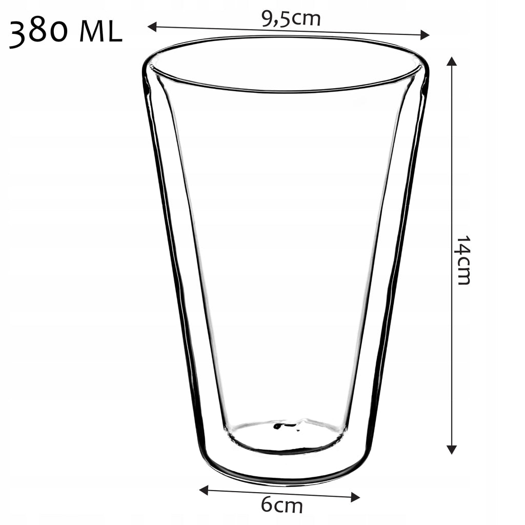 KADAX 2 bicchieri termici a doppia parete da 470 ml per caffè, tè e latte con cucchiaini