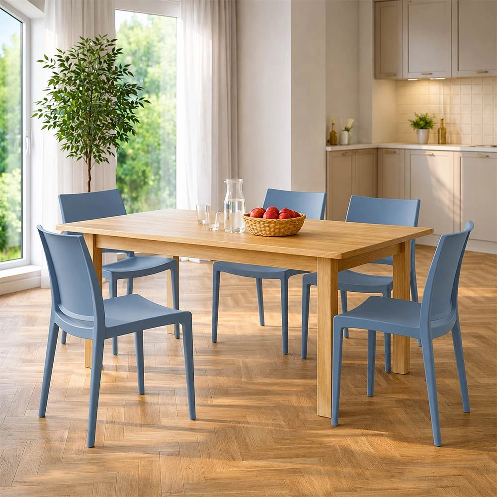 Sedia da sala da pranzo Altea in plastica colore Blu modello comfort