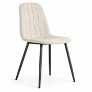 Sedia in velluto trapuntata LUMO Beige gambe nere