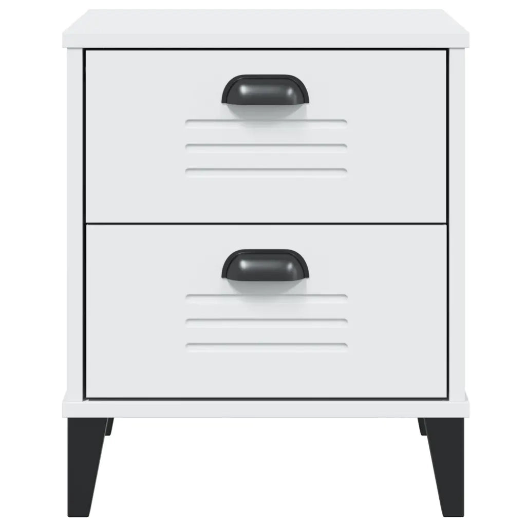 Comodino | Armadio da Notte | Mobiletto da notte VIKEN Bianco in Legno Multistrato