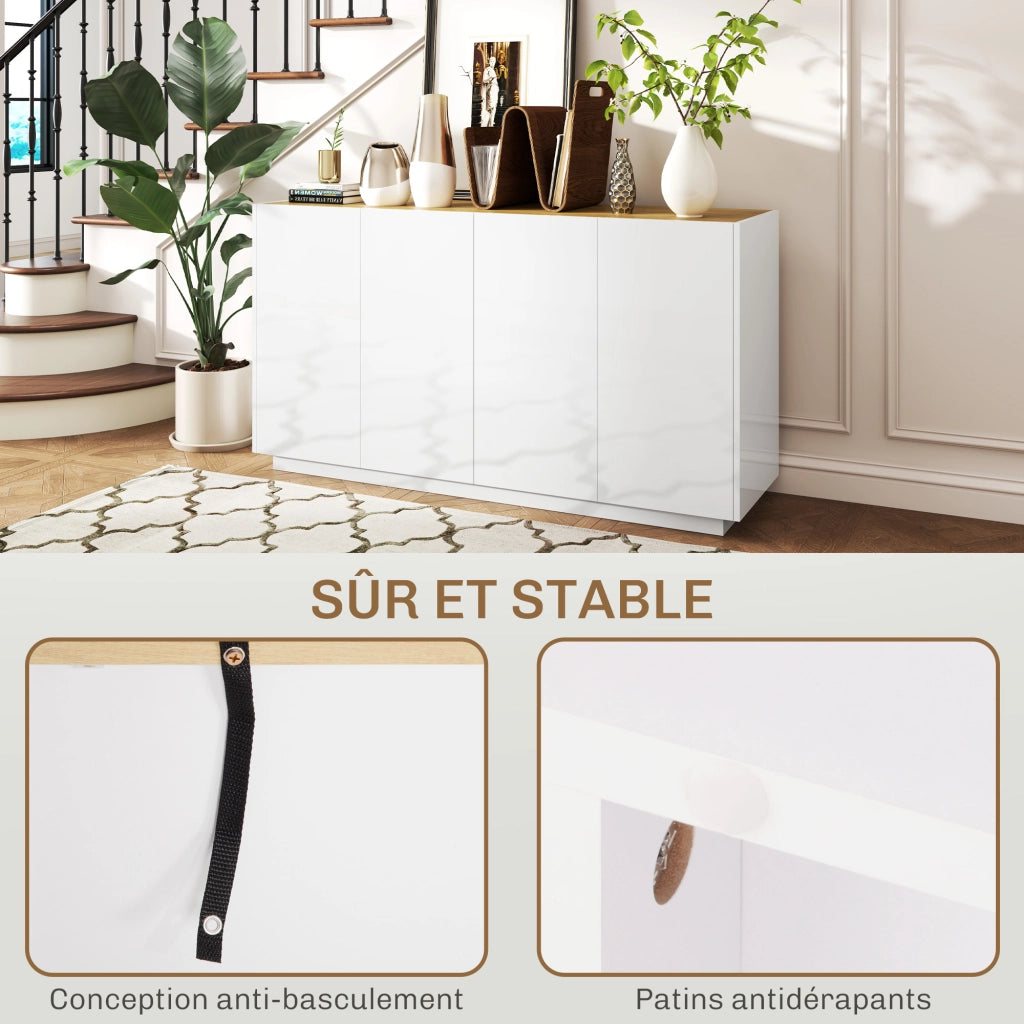 Buffet con ante ¨C Minimal ¨C Bianco laccato 140x40x75 cm