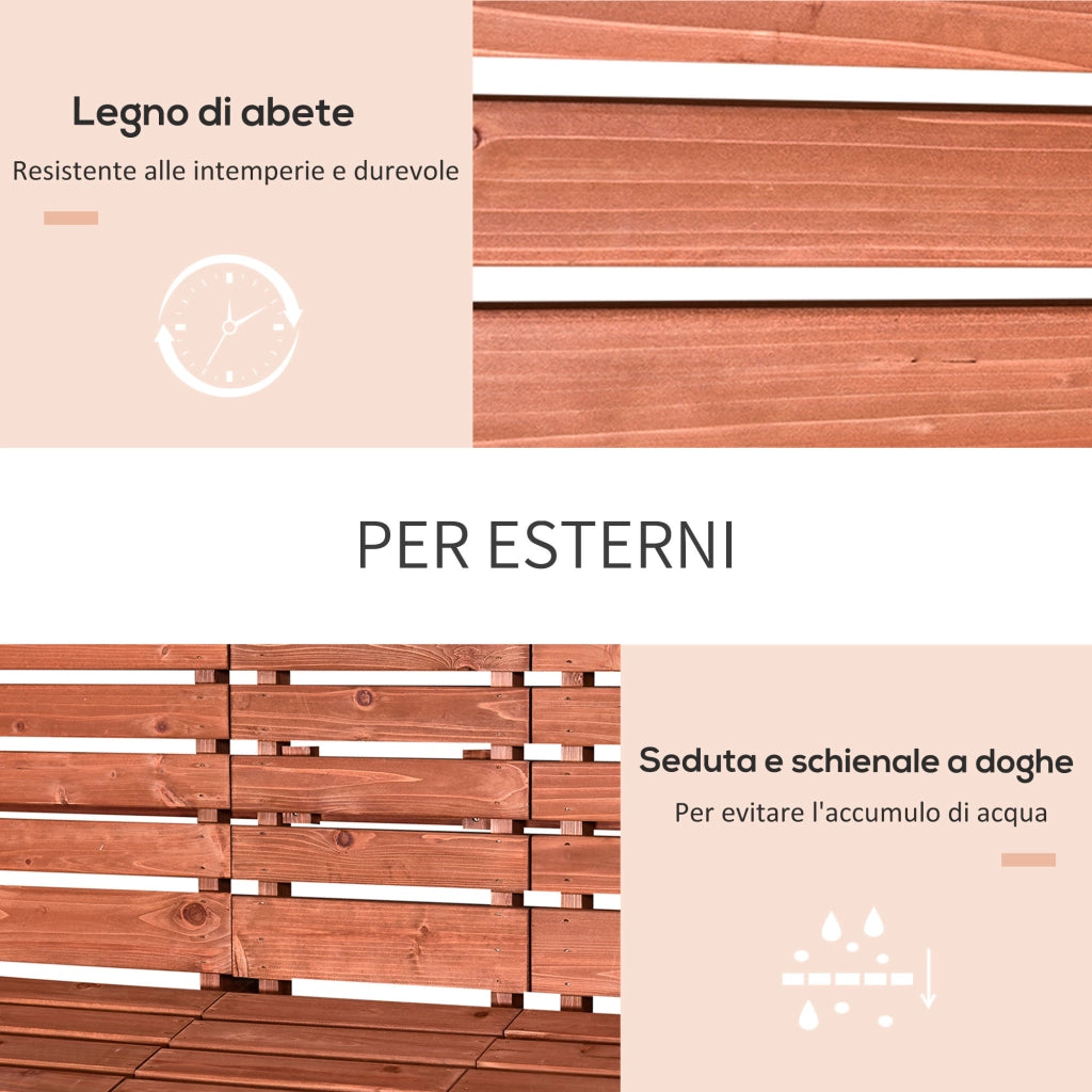 Panchina da Giardino in Legno 2/3 Posti ¨C Minimal ¨C 160x68x92cm