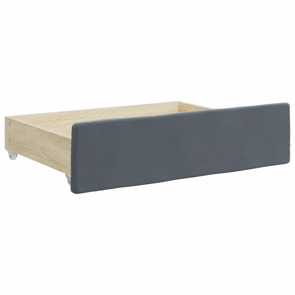 Divano letto | Sof¨¤ letto | Letto singolo Estraibile Cassetti Grigio Scuro 100x200cm Velluto