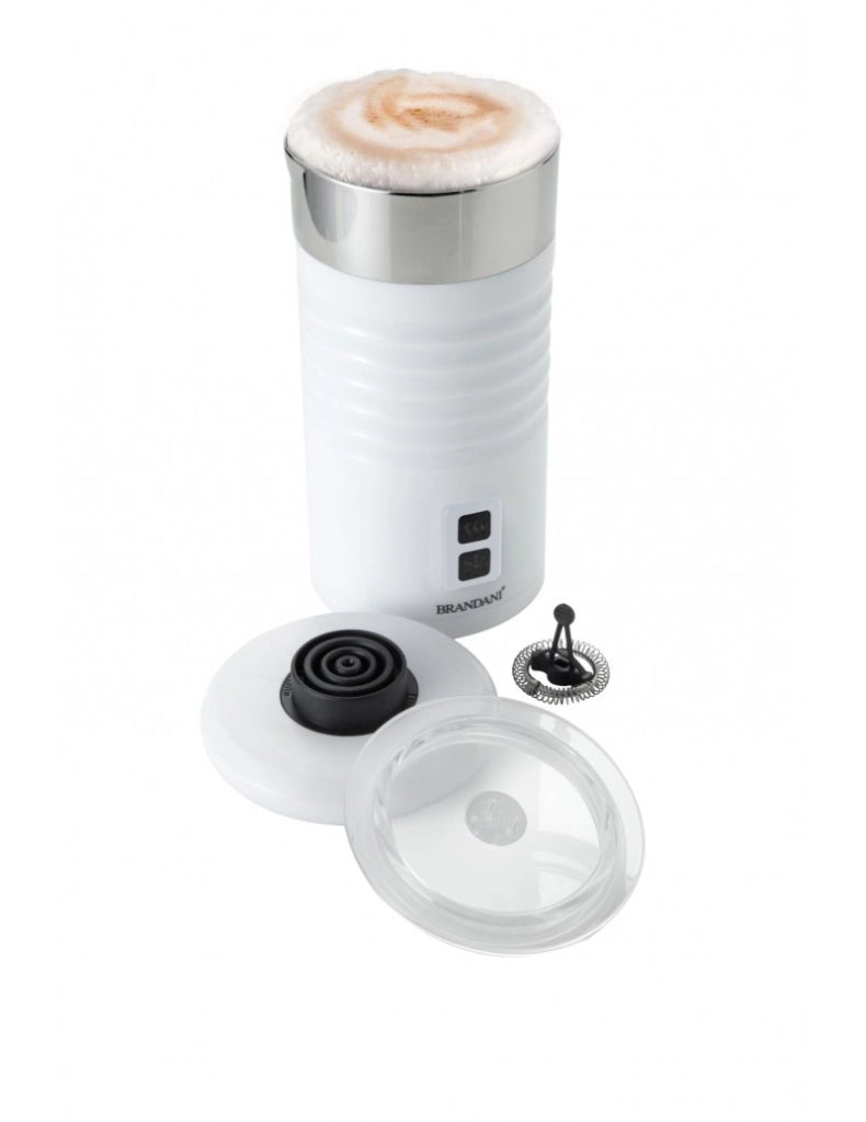 Scalda-monta latte schiumotto automatico bianco in acciaio inox e plastica PC