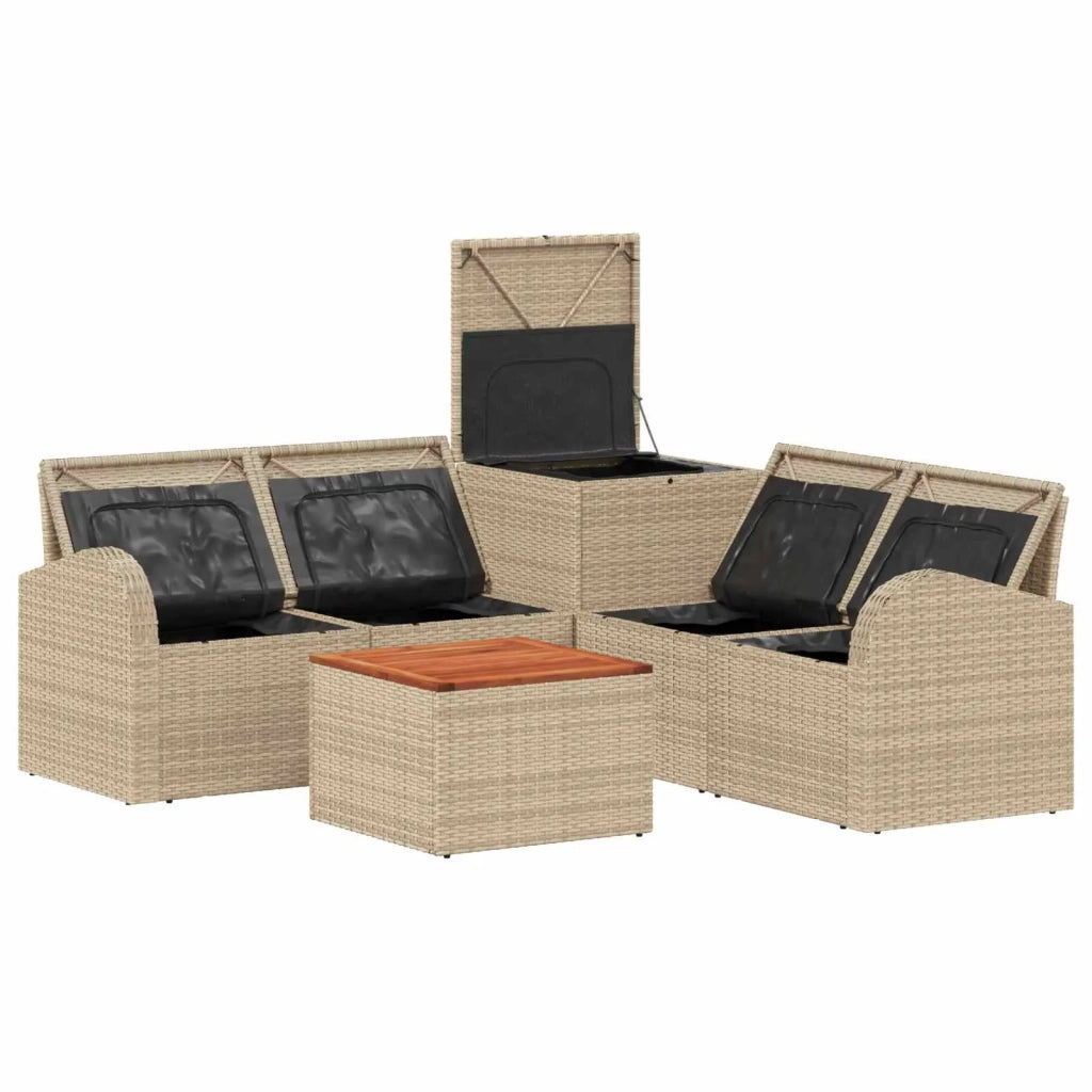Set di divani 6 pz Beige e Grigio Chiaro 3447203