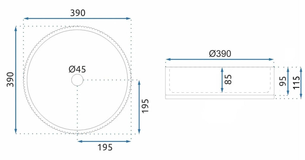 Lavabo Da Appoggio Rea Cristal Grey 39