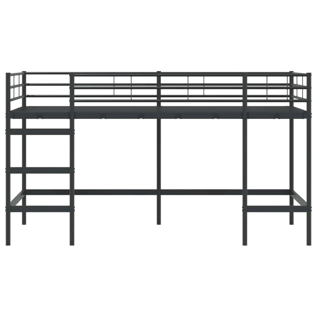 Struttura del letto loft per bambini-Giroletto per bambini Nero 107 x 200 cm Acciaio