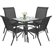 Set da Giardino Island e Sofia con Tavolo e 4 Sedie Grigio Scuro