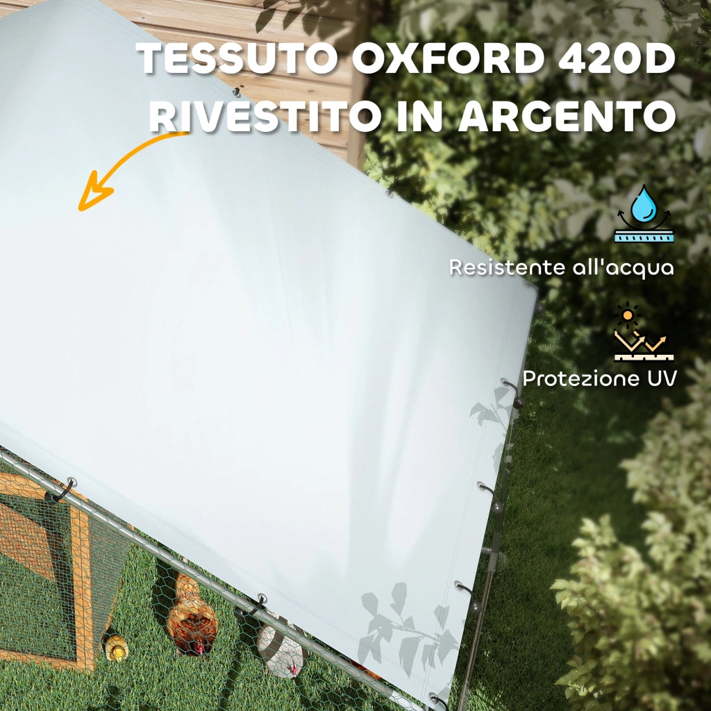 Recinto per Galline ¨C Minimal ¨C Argento Acciaio 3x3.4x1.9 m