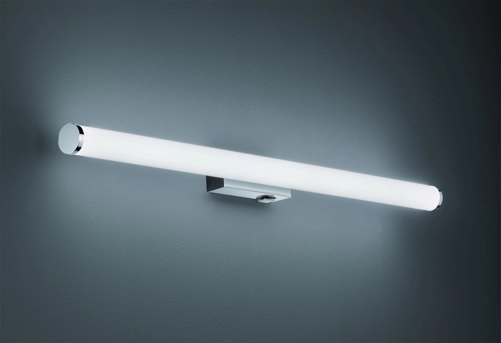 MATTIMO APPLIQUE LED 8,6W 880lm, 3000K PER BAGNO METALLO CROMATO E DIFFUSORE BIANCO IP44 CON INTERRUTTORE L. 80,4CM